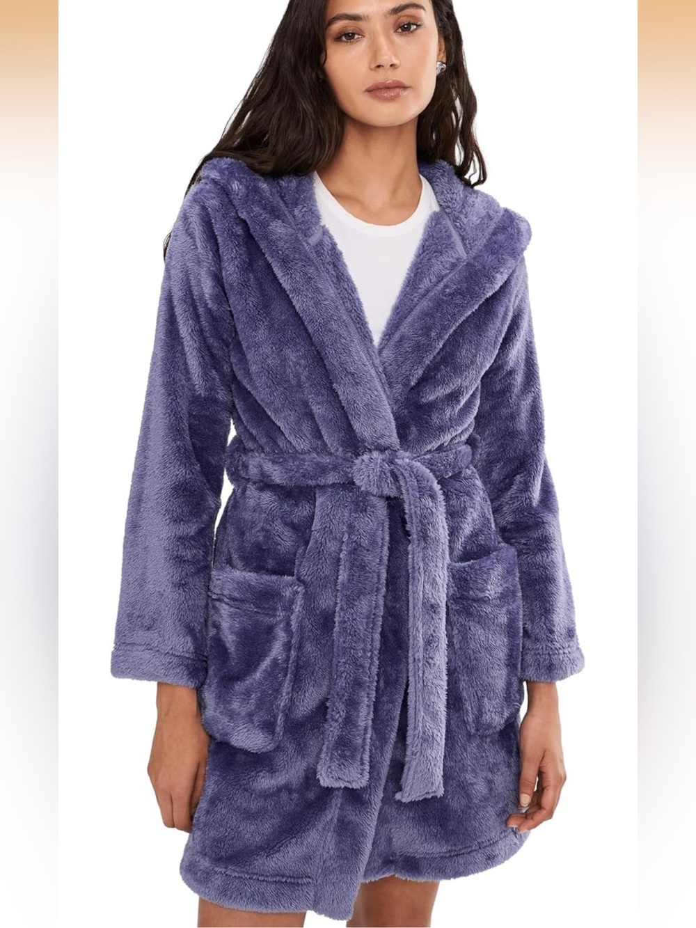 UGG Aarti Faux Shearling Hooded Robe